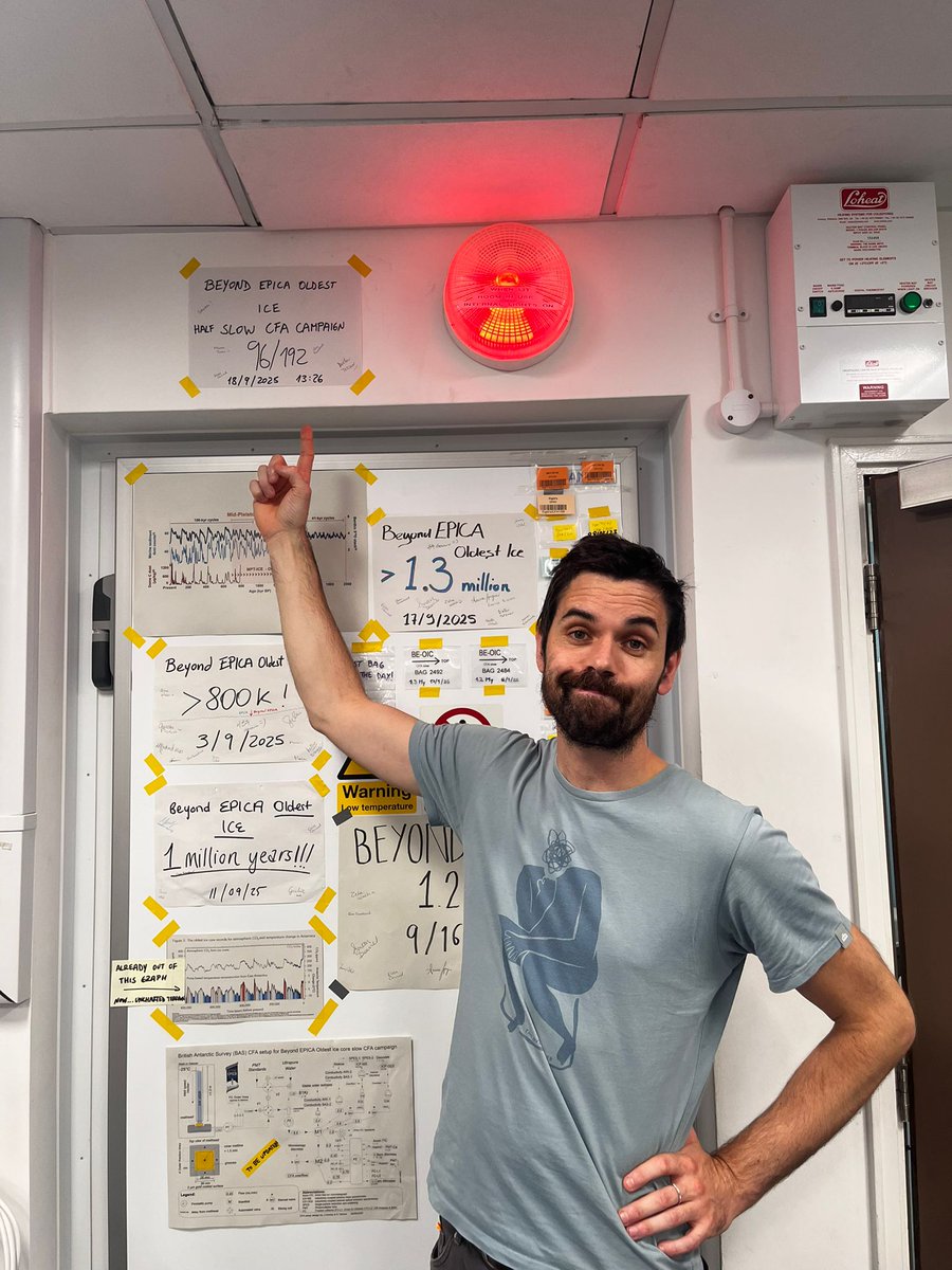 Beyond EPICA (@oldestice) on Twitter photo 🧊Week 4 of the Impurities CFA campaign at BAS, Cambridge, UK <a href="/BAS_News/">British Antarctic Survey 🐧</a>
✅ Passed halfway point in melting
🎯 Passed 1.2 and 1.5 (Bag 2505) million-year marks
🎉 Celebrated with Carlo Barbante and Eric Wolff
💨 Oldest-ever 81Kr gas samples collected for dating
📷©Beyond EPICA 🧊Week 4 of the Impurities CFA campaign at BAS, Cambridge, UK <a href="/BAS_News/">British Antarctic Survey 🐧</a>
✅ Passed halfway point in melting
🎯 Passed 1.2 and 1.5 (Bag 2505) million-year marks
🎉 Celebrated with Carlo Barbante and Eric Wolff
💨 Oldest-ever 81Kr gas samples collected for dating
📷©Beyond EPICA