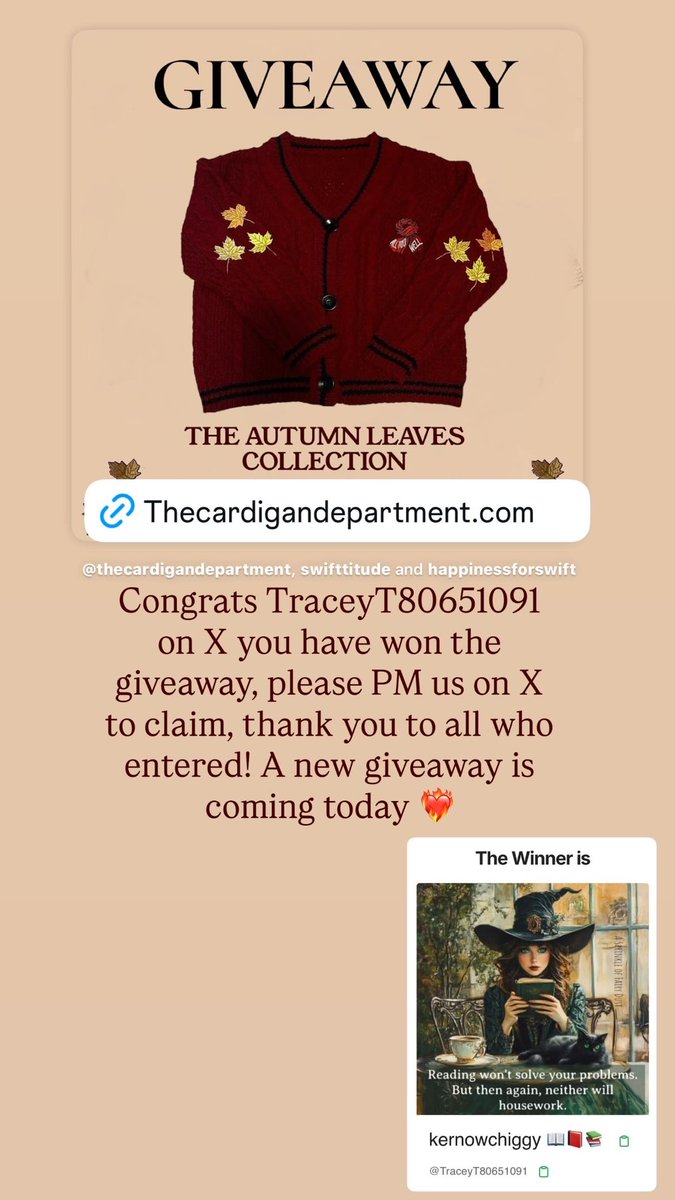 TCD_INT's tweet image. Congrats @TraceyT80651091 you have won the giveaway! Please PM us to claim. Thank you to all who entered, we have another giveaway launching today! ❤️🔥
The Autumn Leaves Cardigans are available and ready to ship: thecardigandepartment.com