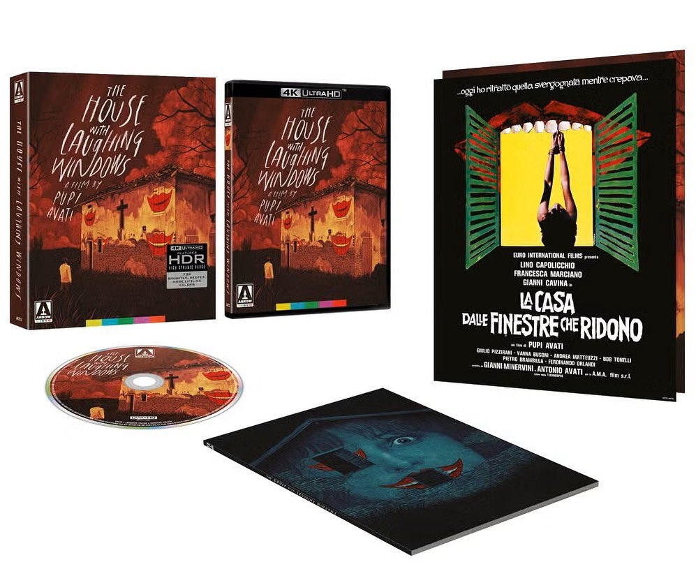 Coming to 4K UHD 12/2 from Arrow Video 

The House with Laughing Windows (1976) Limited Edition 4K UHD

4K ULTRA HD LIMITED EDITION CONTENTS:
4K restoration from the original camera negative, graded by Arrow Films
4K (2160p) UHD Blu-ray presentation in HDR10
Restored original