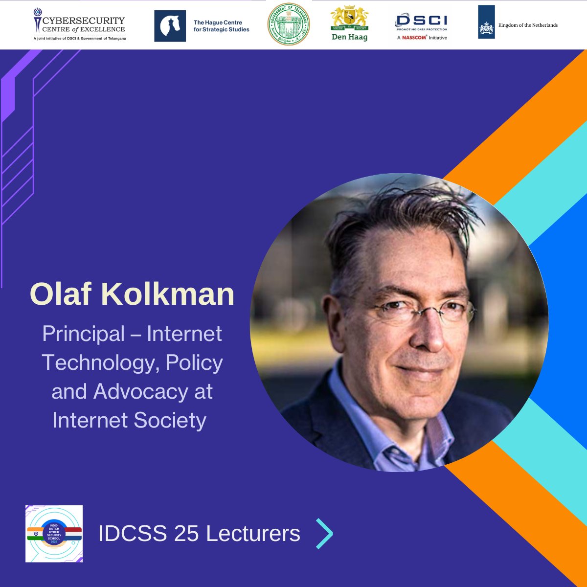 IDCSS25's tweet image. Exciting speaker announcement: Olaf Kolkman. 

Olaf Kolkman is Principal – Internet Technology, Policy and Advocacy at @internetsociety. At IDCSS, he will provide a lecture on The Internet Way of Networking.

@hcssnl @ccoe_hyd @DSCI_Connect @NLinIndia