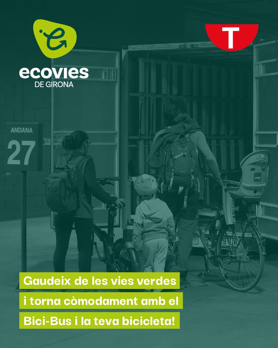 ecoviesgi's tweet photo. 🚌🚴Mou-te per les vies verdes del Carrilet amb el Bici-Bus de #TEISA! 

👉Un servei de remolc per a bicicletes que et porta al punt d’inici o et recull al final del recorregut. 

ℹ️https://t.co/rVNyuReGqH #EcoviesGi 

#ExperimentaVV #NextGenerationEU #PRTR @DiputacioGirona https://t.co/R7ExqOILdw