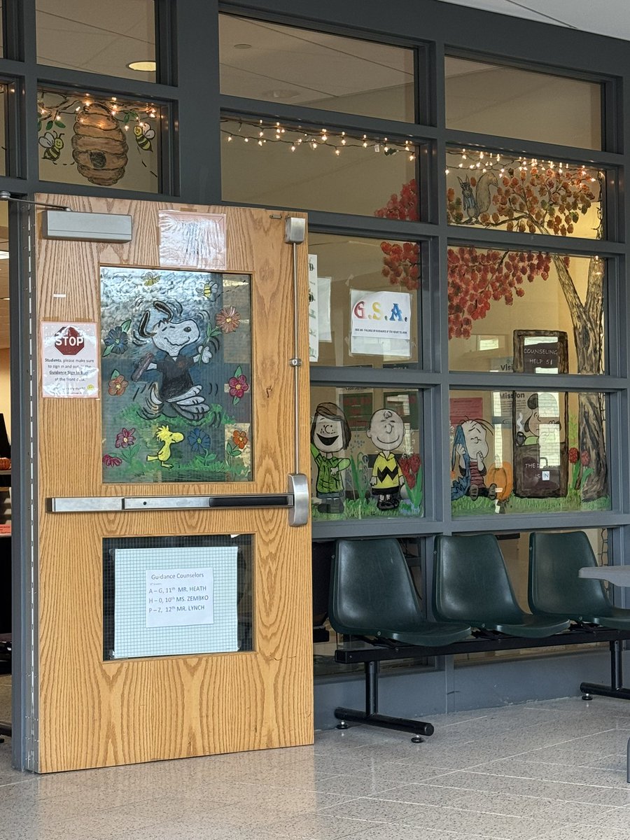 The main good thing about having to be at a high school by 7am is being stationed next to this cute mural.