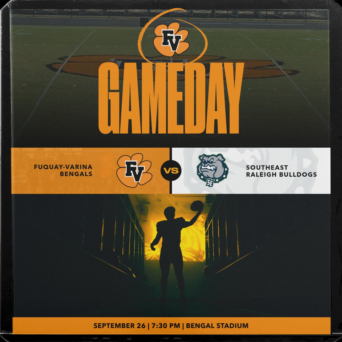 ⏰Get up it's Gameday!⏰

Bengals are back home tonight against the Southeast Raleigh Bulldogs

7:30 Kickoff at Bengal Stadium

#rollbengals