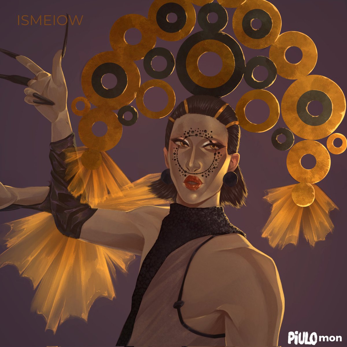 Piulomon's tweet image. Assim ficou a arte da Ismãe

#drag #digitalart #fanart