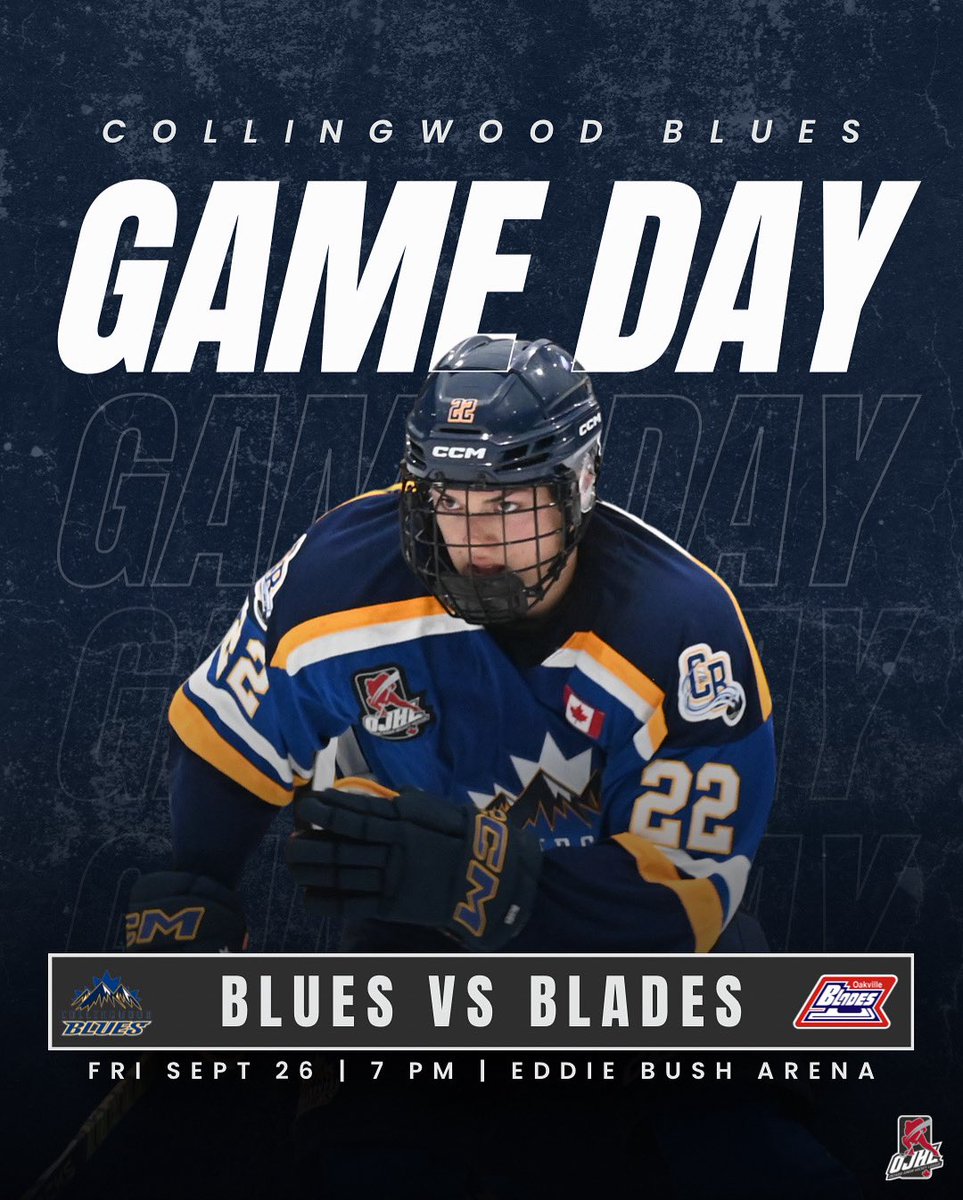 🚨GAME DAY🚨 The Collingwood Blues are ready to take on the Oakville Blades. Puck drops at 7 PM. Let’s go, Blues!💪🏼

📷 OJHL Images

#CollingwoodsTeam
#PoweredByNutrafarms
#drivenbymikejacksonGM