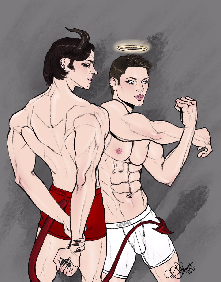 oderatheartist's tweet image. “The Winchester Brothers”(Supernatural) 👹🪽😇 in #skims
. Who is your favourite character, asides these absolutely stunning boys 🔥🥵? Mine is Cass or maybe Bobby #supernatural #dean #sam #thewinchesterbrothers