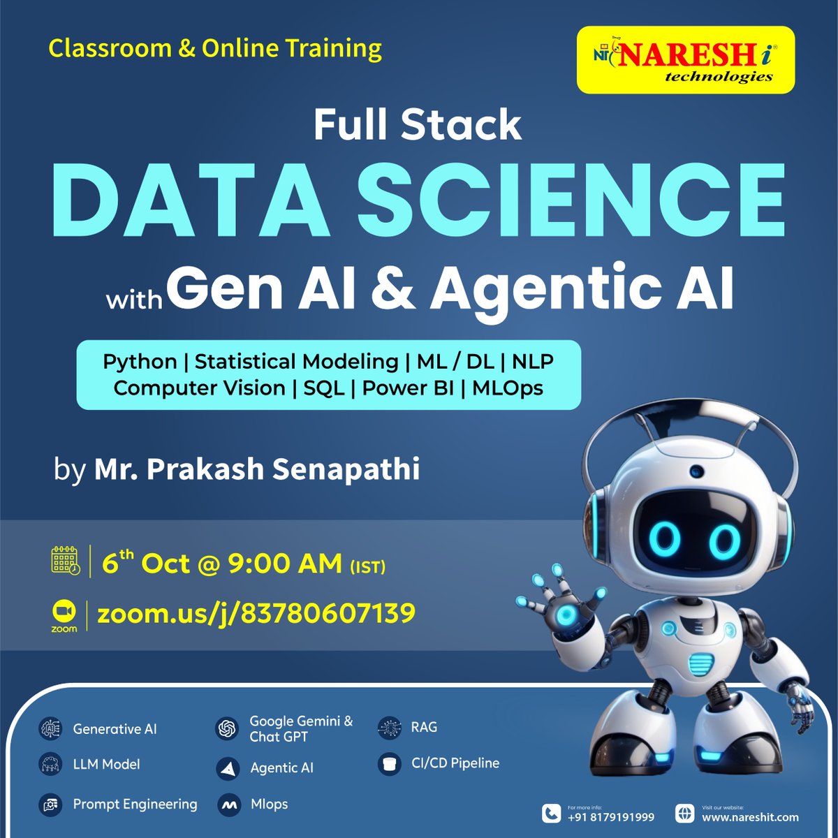 nareshitech's tweet image. 🚀 Data Science Meets the Future: Gen AI + Agentic AI!
Register Now: t.ly/FSDSNIT
🗓️ Starts: 6th Oct 2025 | 9:00 AM IST
#FullStackDataScience #GenerativeAI #AgenticAI #AI #Machinelearning #bigdata #ChatGPT