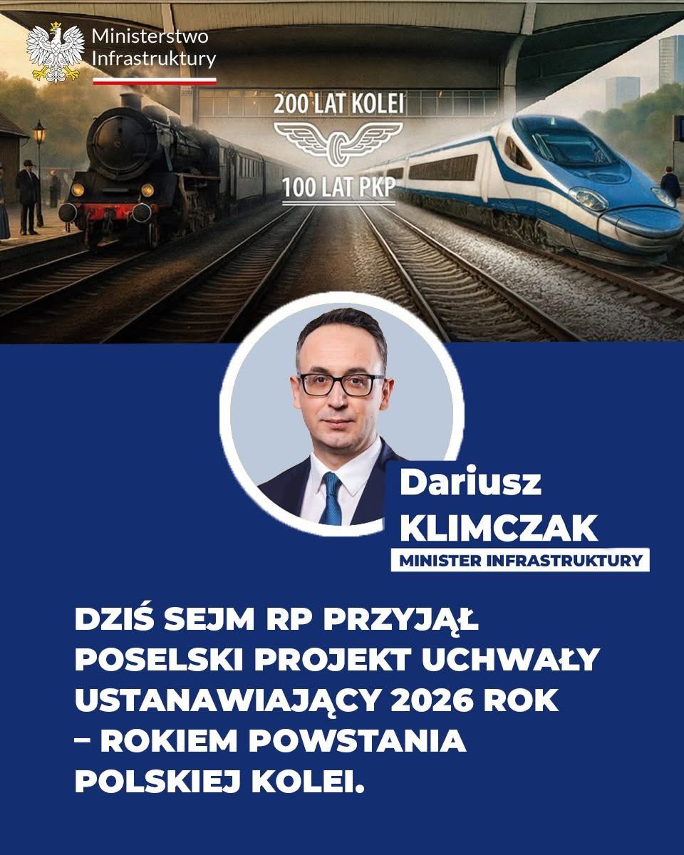 🚆✨ Rok 2026 będzie Rokiem Polskiej Kolei! ✨🚆

Kolej to coś więcej niż pociągi i tory – to część naszej historii i wspólnej tożsamości. 24 września 1926 roku Prezydent Ignacy Mościcki podpisał rozporządzenie, które powołało do życia Polskie Koleje Państwowe. Od tego momentu