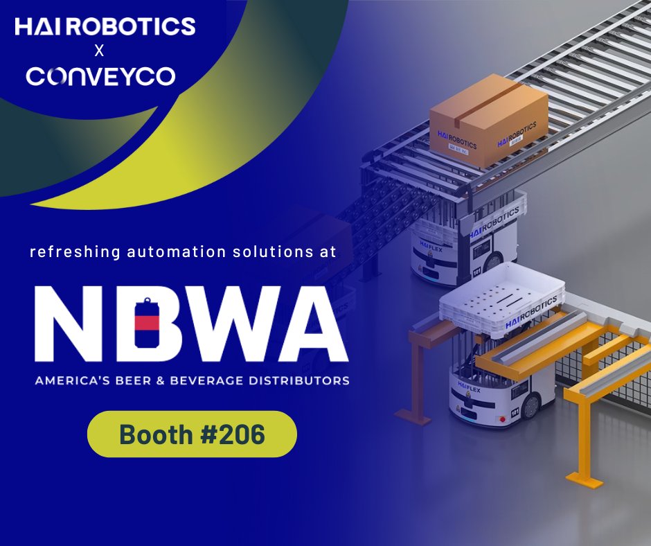 🍻Quench your thirst for automation at #NBWA2025!

<a href="/HaiRobotics/">Hai Robotics</a> brings cutting-edge robotics and automation.
<a href="/Conveyco/">ConveycoTechnologies</a> delivers seamless integration mastery.

Together, we’re serving up the perfect blend at Booth 206:
 ✅ Proven automation tailored for beverage fulfillment
 ✅