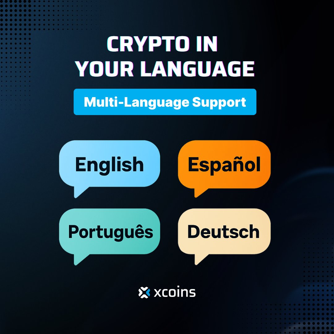 🌍 Crypto has no borders and now, neither does Xcoins. English, Español,  Português, Deutsch — your language, your crypto, your way. 👉 Start today  at https://t.co/hXUzPLUi53!