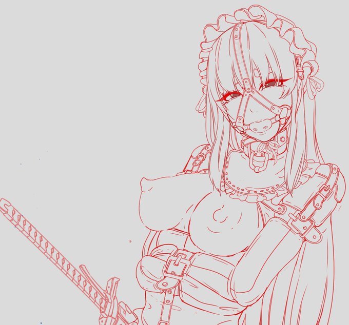 貴族出の女騎士だったけど敵対勢力に敗北して愛玩奴隷にされ、しかも拘束によって絶対に抜くことの出来ない愛剣を帯刀させられる屈辱を受けてる。 