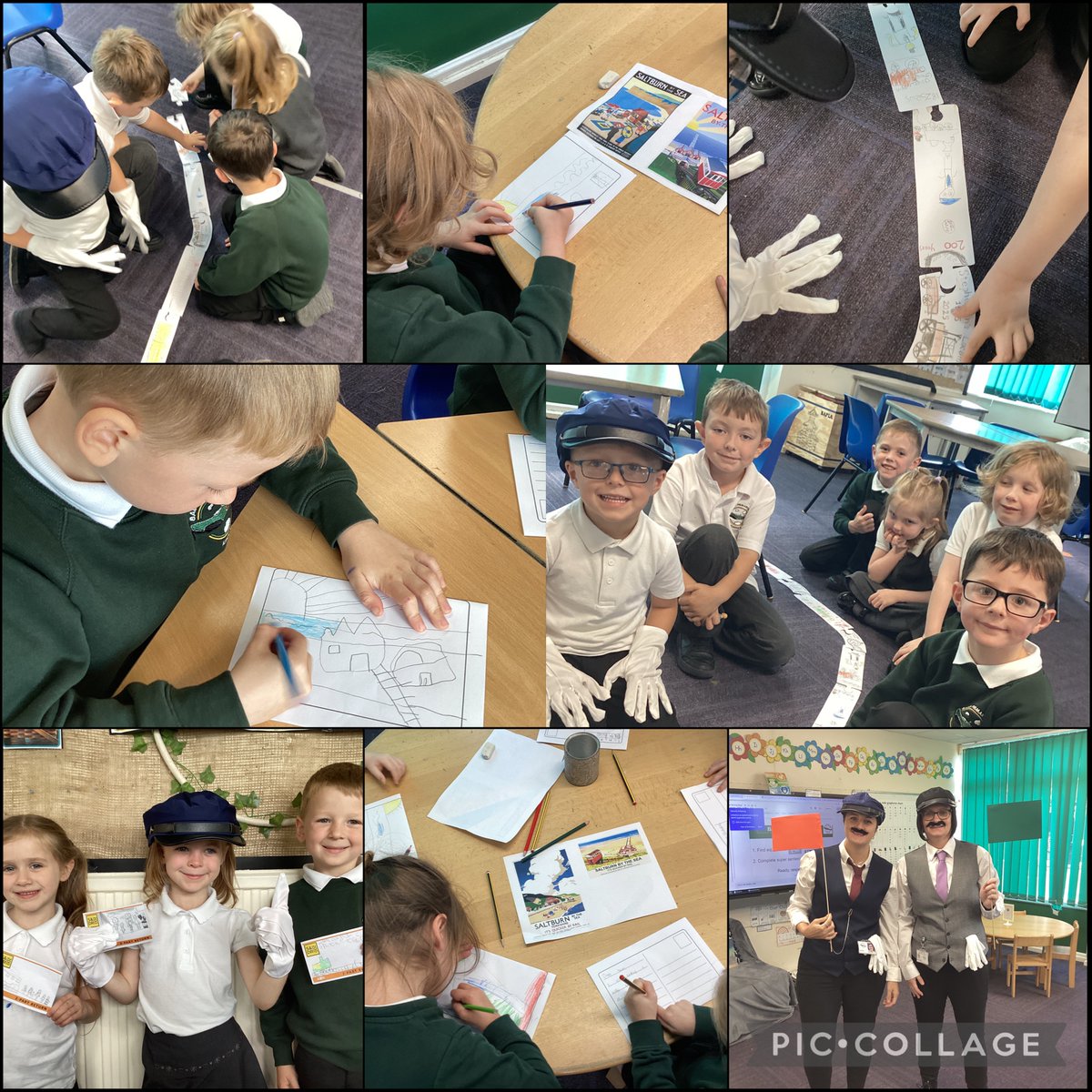 BaderPrimary's tweet image. Year 1 have enjoyed celebrating #SDR200 @stocktoncouncil. They created postcards from Saltburn, designed their own rail track pieces to commemorate and created tickets ready to board our class train. #RRSarticle8