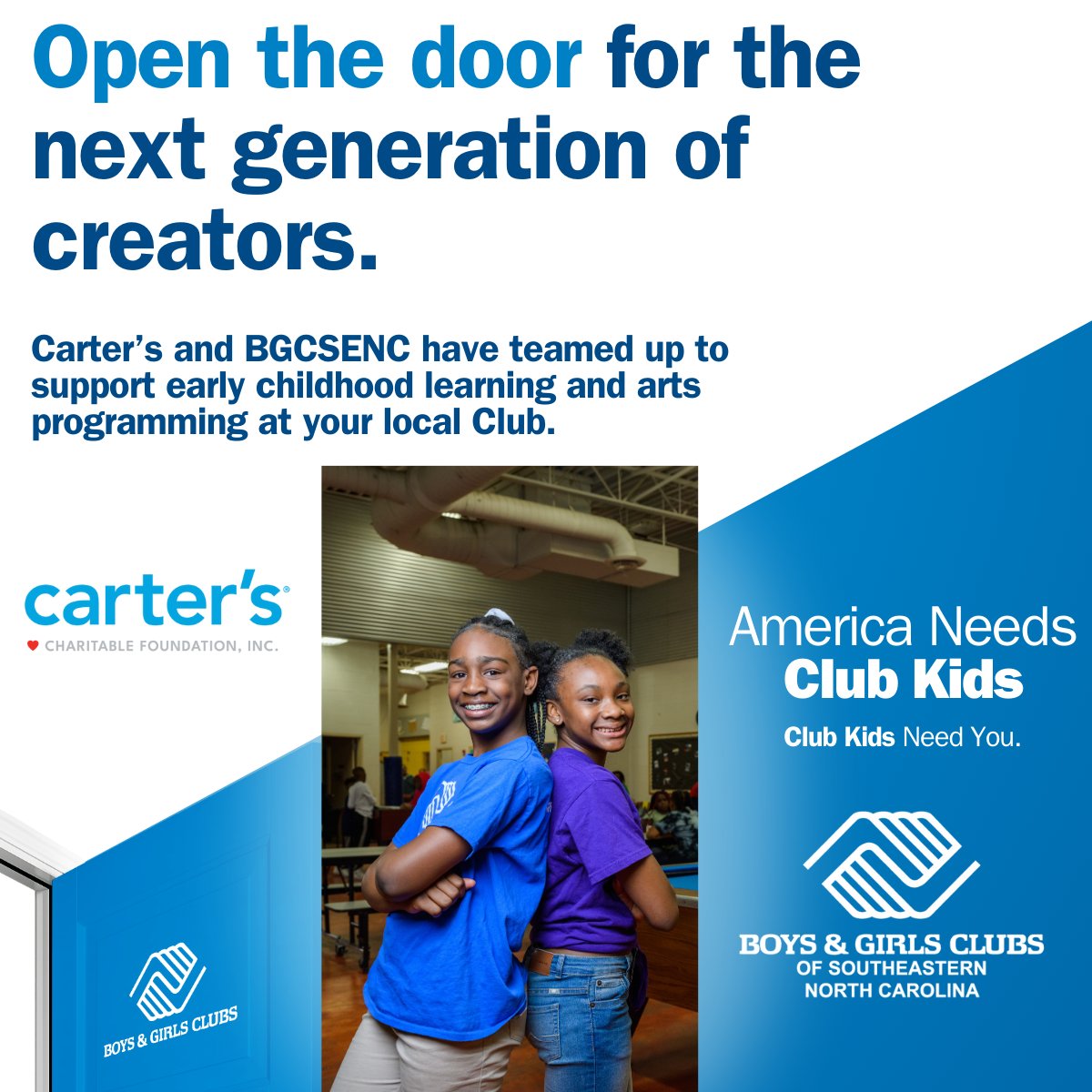 Millions of kids need academic support provided by Boys &amp; Girls Clubs. Support great futures by donating at the register when you visit your neighborhood <a href="/Carters/">Carter's</a>.💙

#GreatFutures #BGCAxCarters