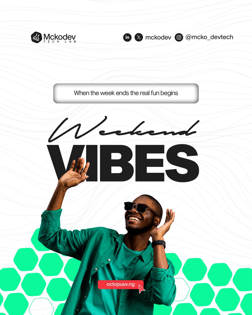 mckodev's tweet image. Hello Friday, let’s debug the stress and upgrade to fun.

#CodeAndChill #FridayFeeling #smes #goviral #ekiti #lagos #portharcourt #abuja #nigeria