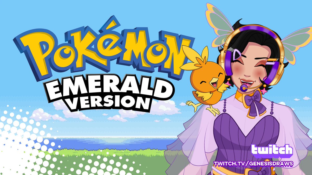 GenesisDraws's tweet photo. Sparkling PokΓ©mon Emerald Stream! FINALLY STREAMING THIS GAME after a long time of contemplating. See you in a few! Link is down below! #GenesisLIVE #VTuberEN ππ https://t.co/IrUVNIx7WT