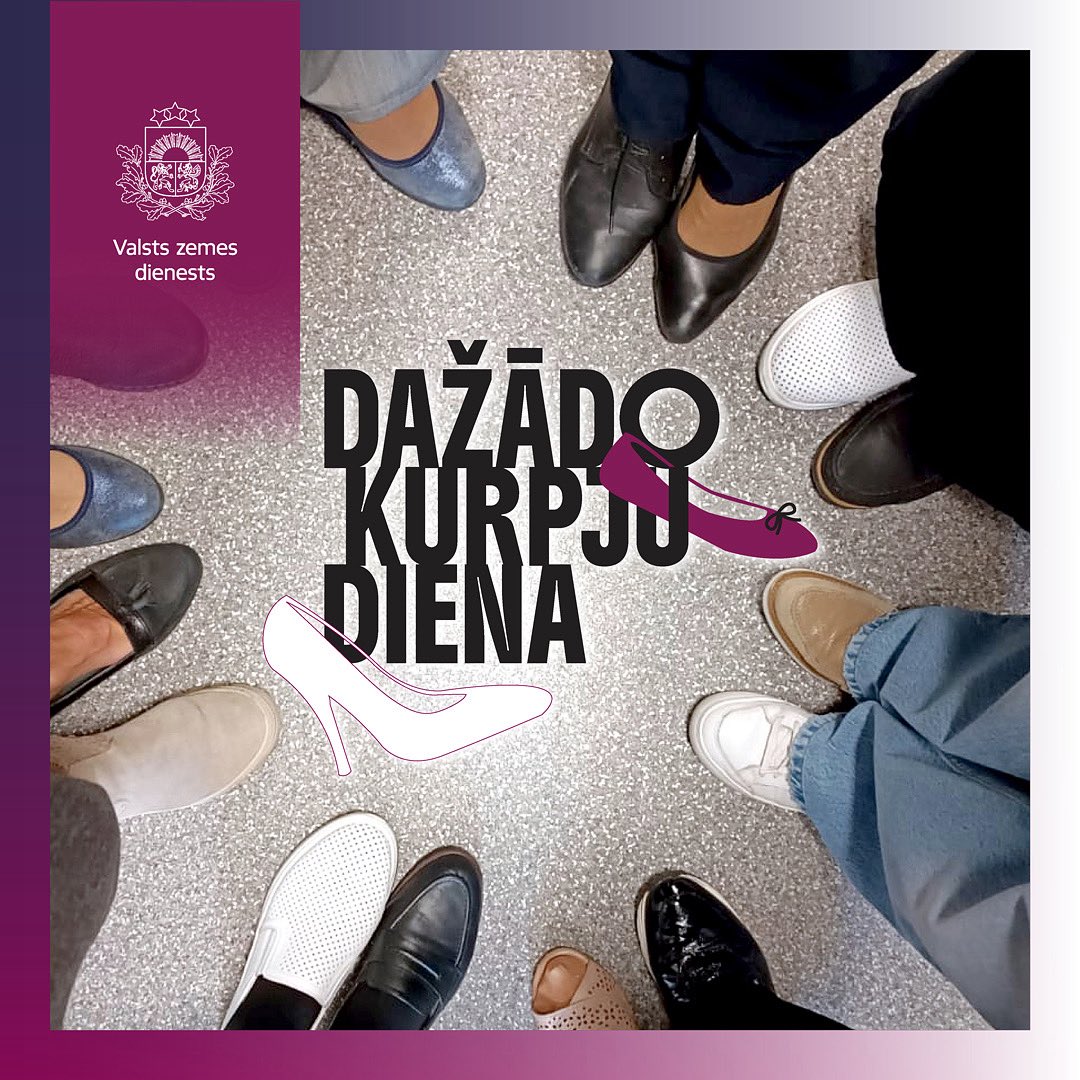 👠Šodien Valsts zemes dienesta kolēģi visā Latvijā pievienojās sociālajai akcijai #dažādokurpjudiena. Katrs no mums uzvilka dažādus apavus, lai atgādinātu, ka dažādība ir vērtība, un cieņpilna attieksme sākas ar spēju pieņemt vienam otru.🥾

#IekāpOtraKurpēs  <a href="/Lab_min/">Labklājības min</a> #VZD
