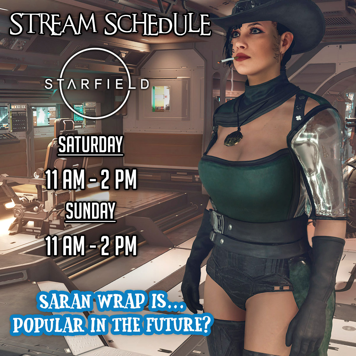 Beruud's tweet photo. Some #starfield this weekend. Getting on with Watchtower, finding endless new outfits and dealing with Robins foul (and funny) mouth. Come stay high with us!

https://t.co/qIMy8AfZo0 

#starfieldmods #bethesda #youtubegaming #live #streaming #shatteredspace https://t.co/eqW4rSatiY