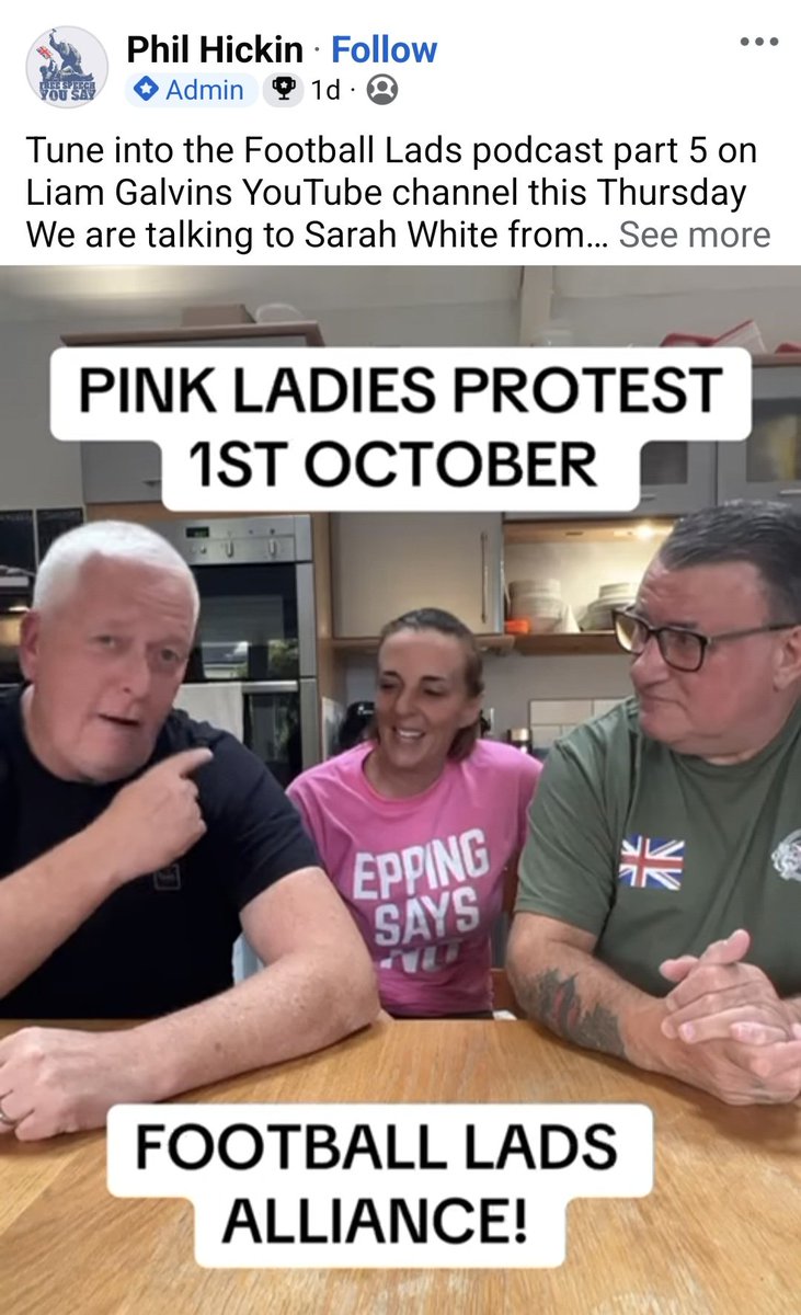 The 'Pink Ladies' say they're normal people concerned about children.
Yet, look who they count amongst their friends.
The far right 'Football Lads' connections show the 'Ladies' true colours. 

<a href="/AntiRacismDay/">Stand Up To Racism</a> <a href="/Searchlight_mag/">@Searchlightmagazine</a>