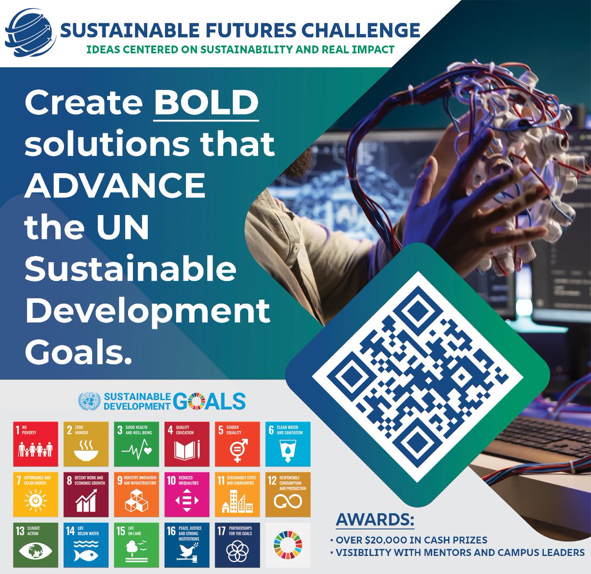 TODAY IS THE DEADLINE FOR APPLICATIONS ... Sustainable Futures Challenge is your chance to take on the UN Sustainable Development Goals with innovative solutions.

✅ Over $20,000 in cash prizes
✅ Mentorship &amp; coaching from experts

fgcu.edu/school-of-entr…

#FGCU  #unitednations