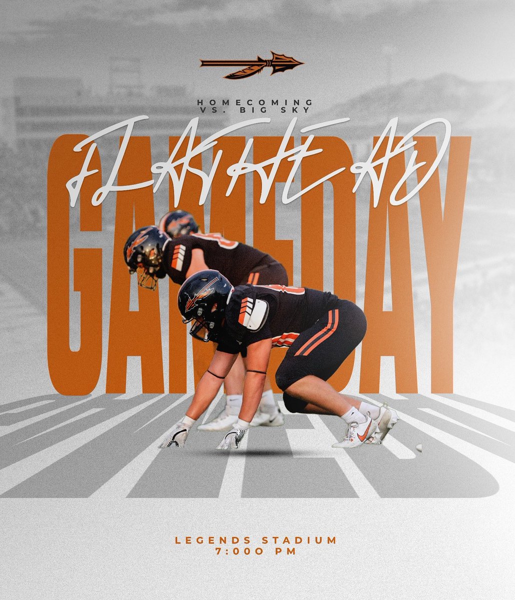 It’s HOMECOMING GAME DAY at Flathead High! Come support your Braves as we take on the Big Sky Eagles at 7:00pm at Legends Stadium! Be There. #WinTheDay