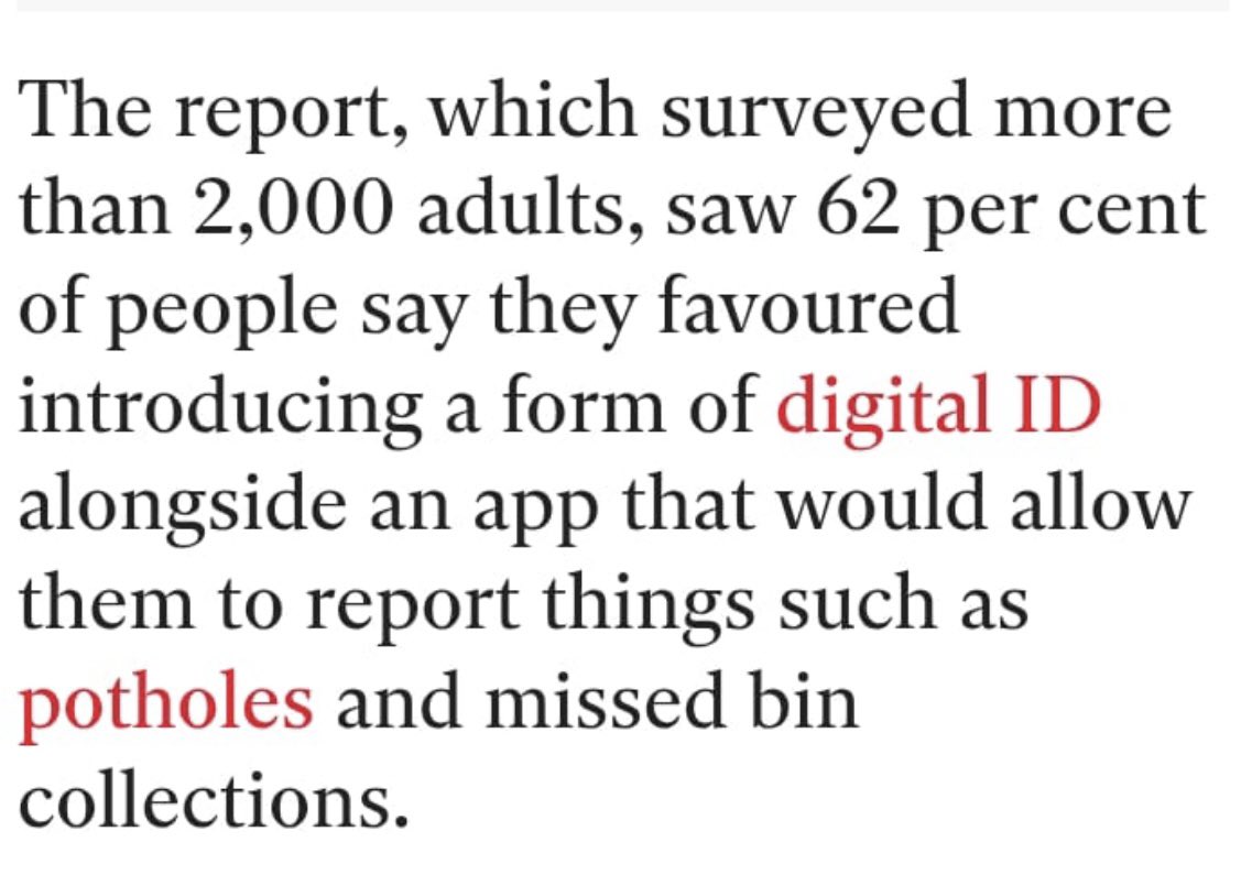🆔 Why would you need a ‘Digital ID’ to report a pot hole or missed bin collection?!

Surely you just ring up, or fill in a form online?! Absolute load of nonsense!