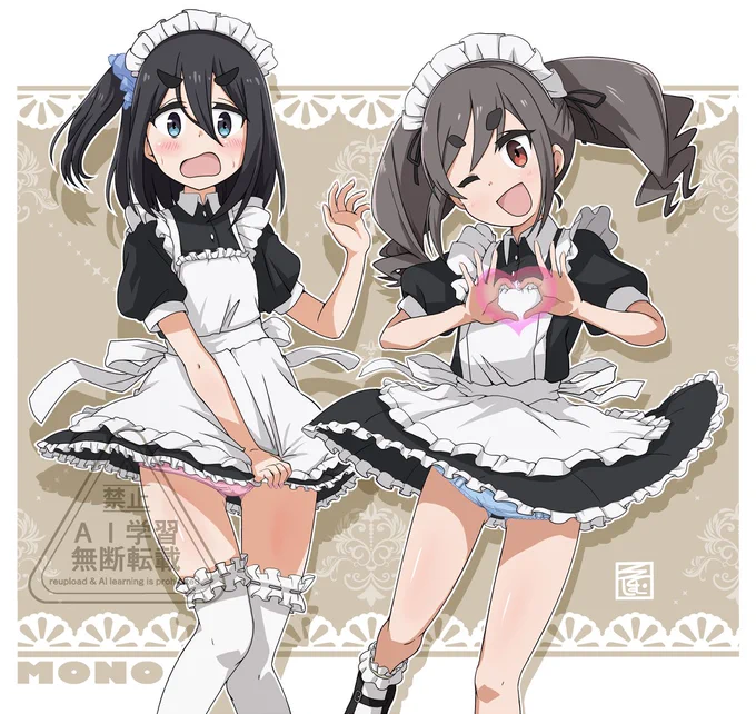この2人のメイド衣装がオイラの性癖に刺さりまくりでした #mono