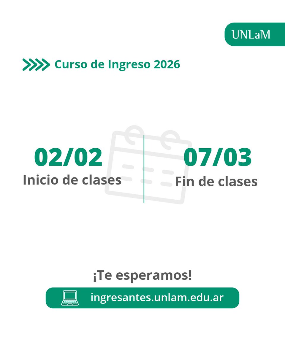 🙌 Se acerca la inscripción para la segunda instancia del Curso de Ingreso 2026.⁣⁣⁣⁣
⁣
📅 La preinscripción empieza el 29 de septiembre de 2025.⁣
⁣⁣⁣⁣
ingresantes.unlam.edu.ar
⁣⁣
#UNLaM #ingreso #cursodeingreso #ingreso2026 #inscripción #segundainstancia