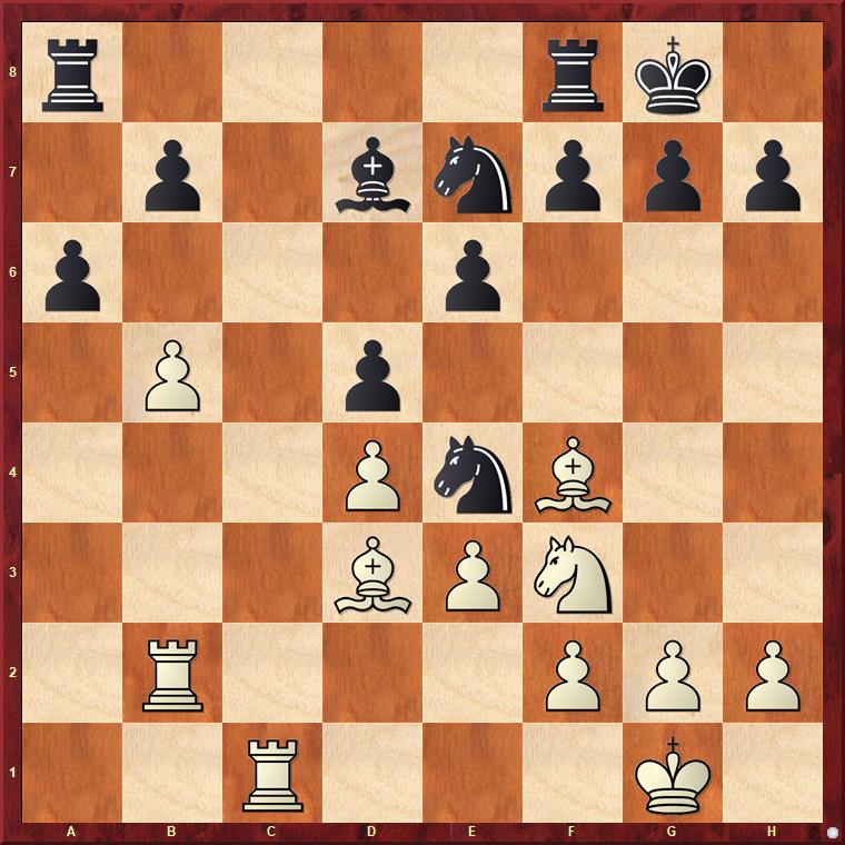 MichelHoetmer's tweet image. Nice puzzle! White played 20. b5 and black answered with 20... Ne7. What is (now) the best move for white? #chesspunks #chesspuzzle