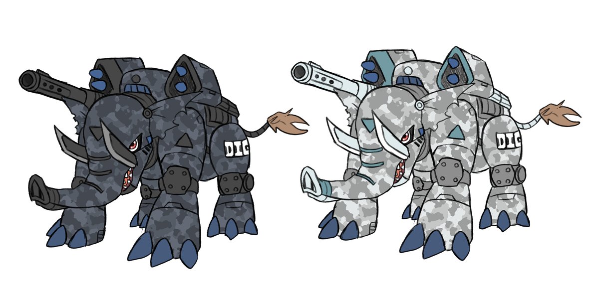 And here are the recolors for Panzerphantmon!
#digimon #digimonfanart