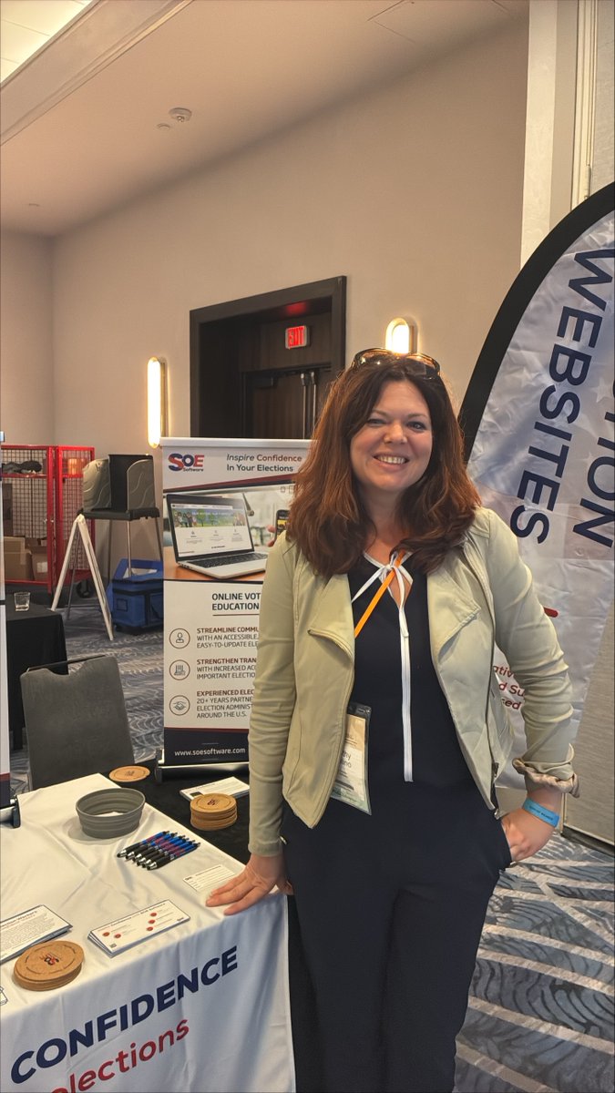 SOESoftware's tweet image. Thank you to PLEJ for a great week in Fort Lauderdale! 👏 

Dorothy especially valued the conversations on trust, resiliency &amp;amp; clear communication—core to ensuring voters can participate with confidence.
 #TrustedTogether #ElectionExcellence #PLEJ2025
