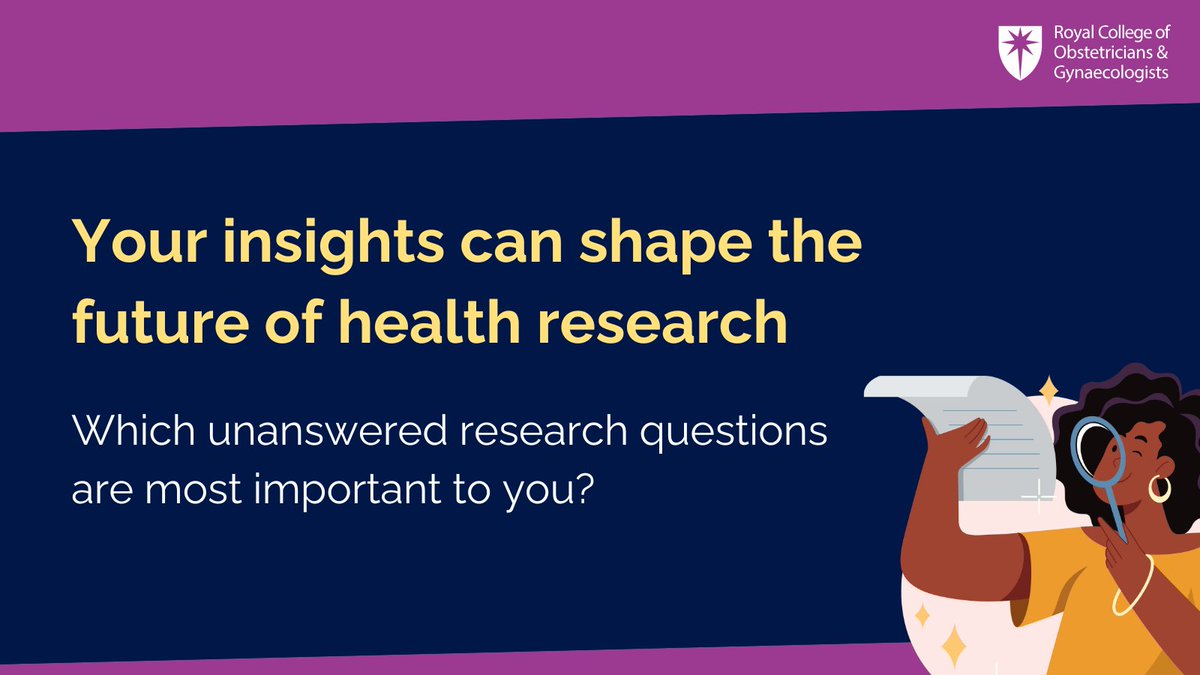 The RCOG is leading a ground-breaking initiative to identify key research priorities in women's health. So far, we have identified a range of research questions relating to 14 topics from over 1,400 respondents. (1/3)
