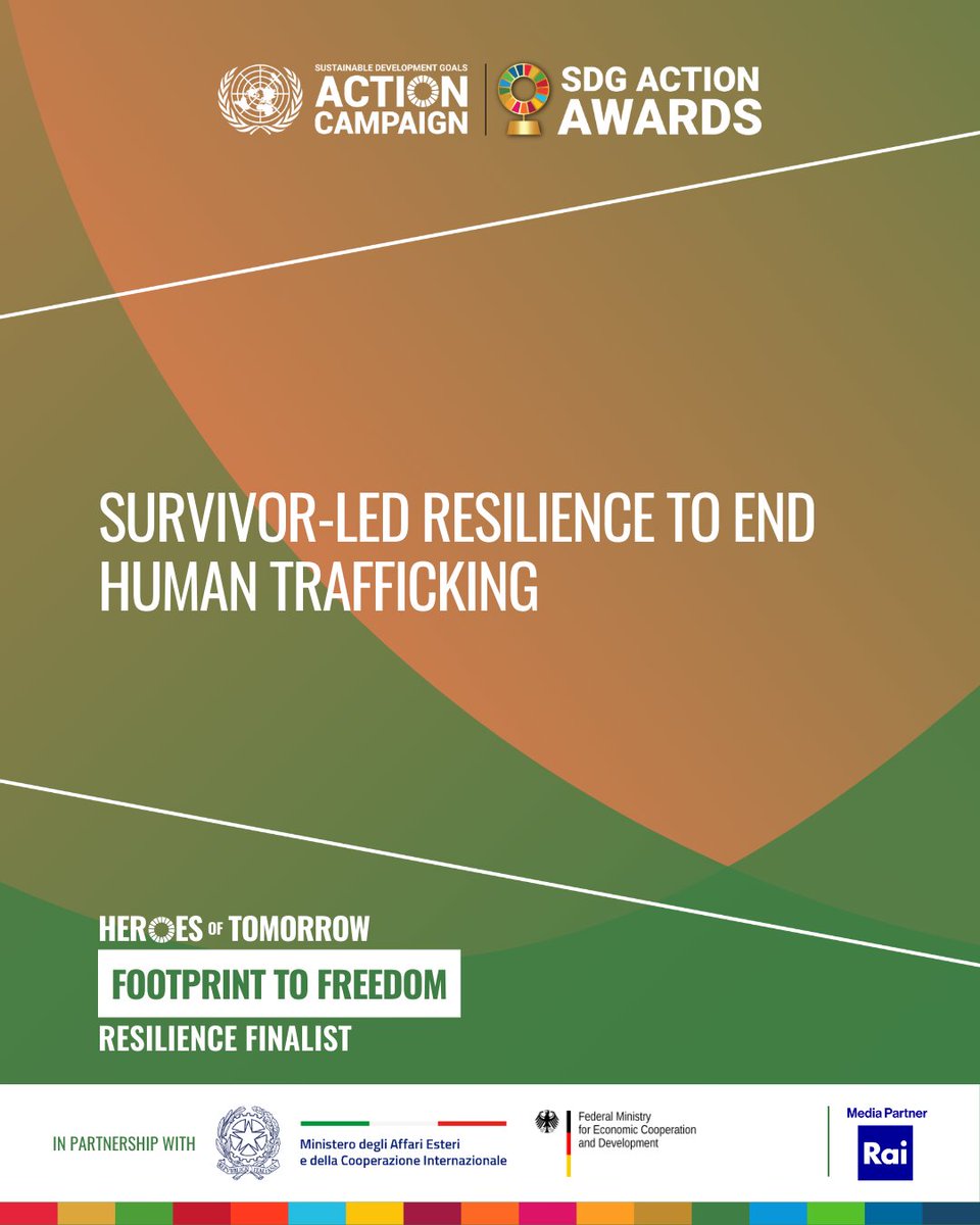 FootprintFreedo's tweet image. Honored to be a Resilience Finalist in the 2025 @UN #SDGAwards! 
With 5M+ people reached, 500+ partnerships &amp;amp; our @African Survivor Coalition across 54 countries, we’re turning resilience into leadership &amp;amp; real change.
#HeroesofTomorrowFinalist #FootprinttoFreedom