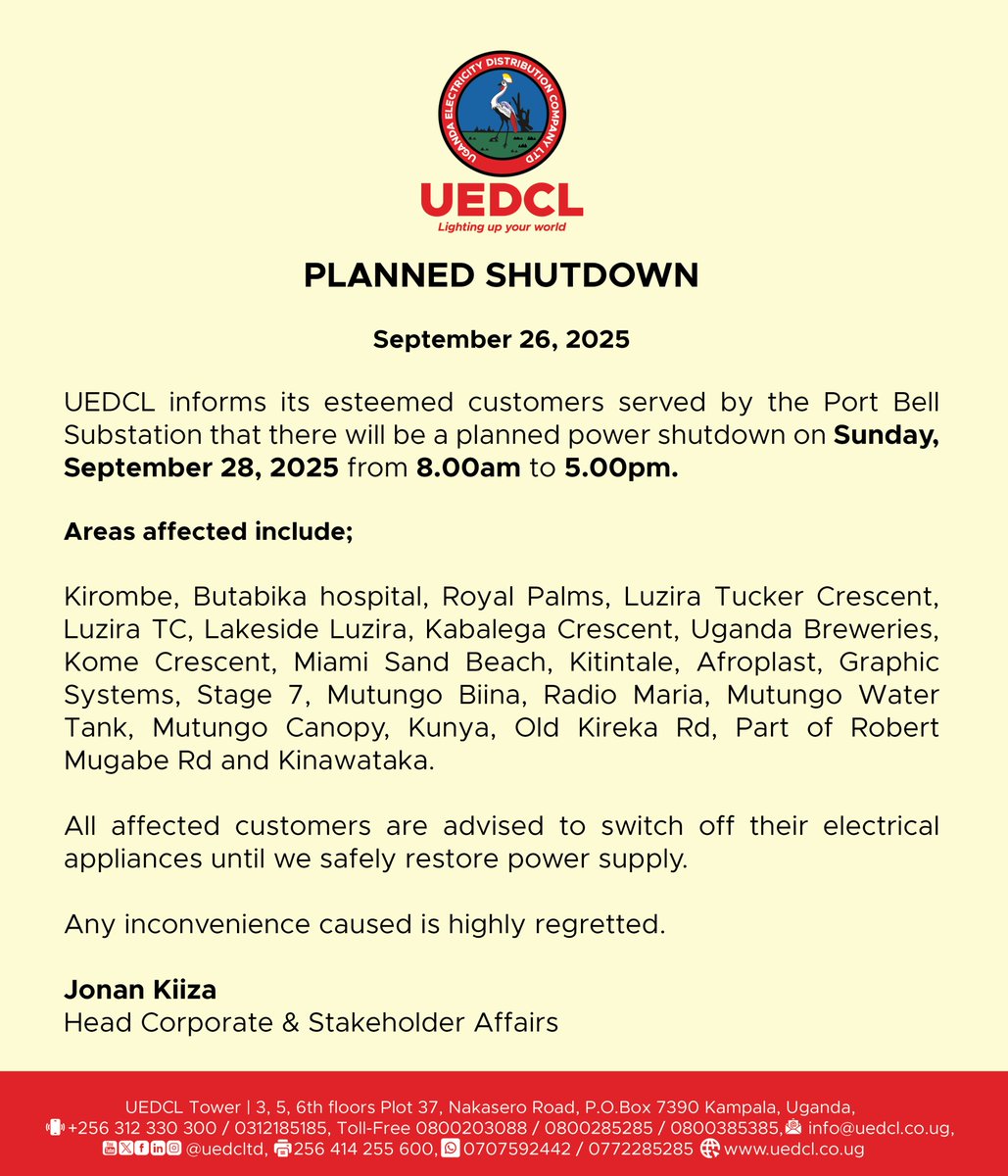 Uganda Electricity Distribution Company Ltd tweet media