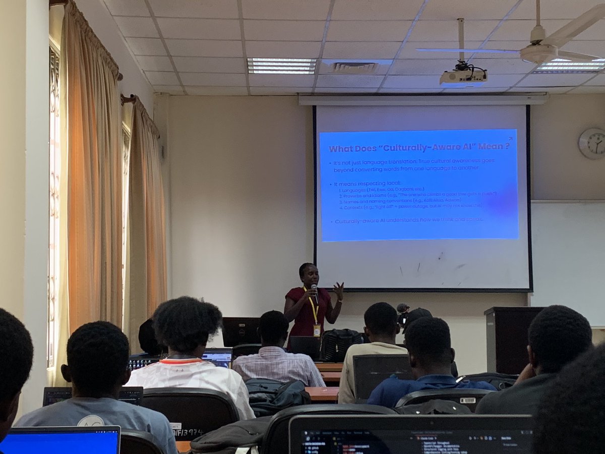 NadaAkua's tweet image. Training AI to speak Our language
Speaker: Naa Lamile Dove

#PyConGhana2025 #Pycon #PythonAfrica