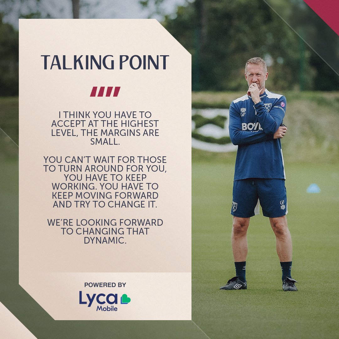 WestHam's tweet image. Potter on working towards Monday 🔜

#TalkingPoint with @LycaMobileUK 📞