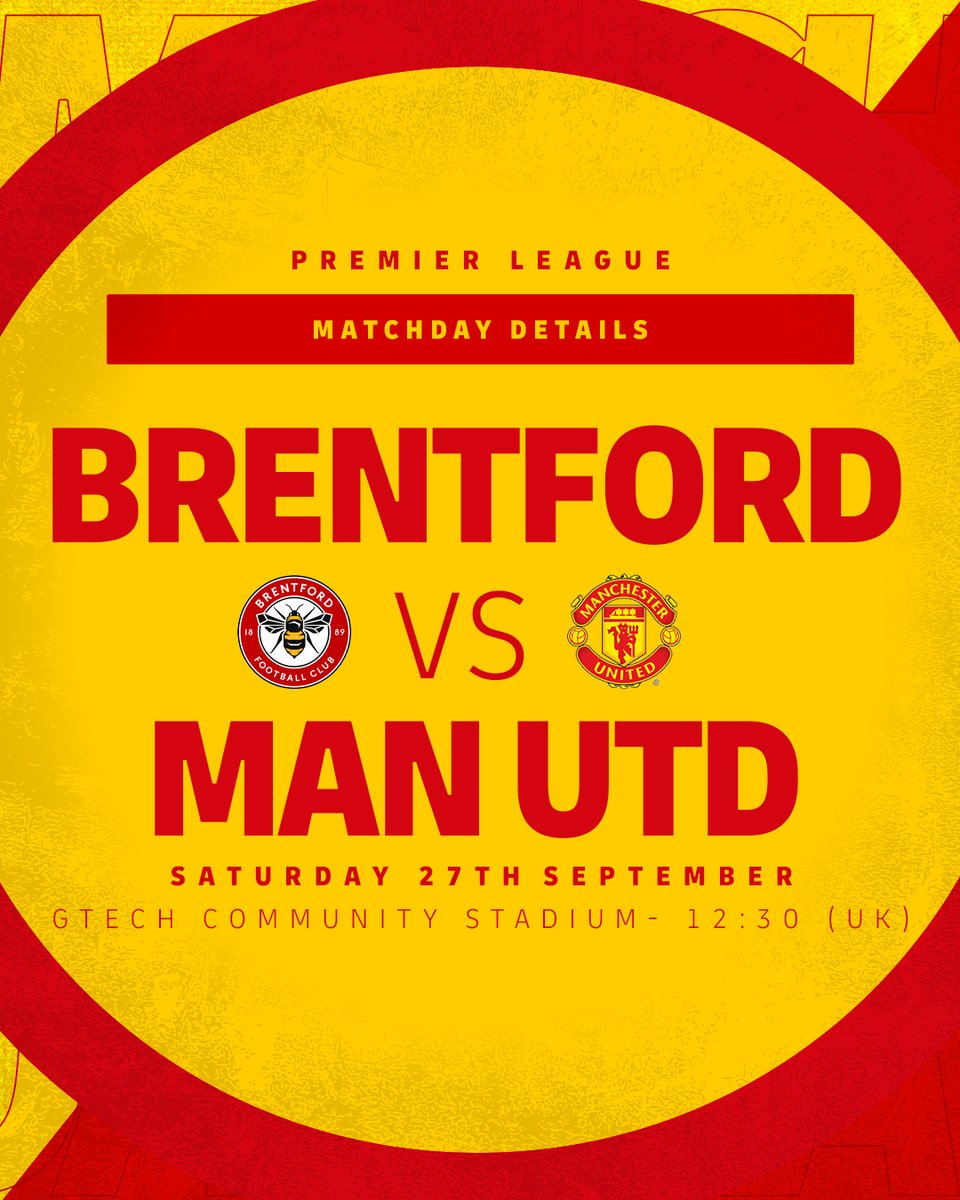 DHLManUtd's tweet image. 🗓 TODAY
Brentford vs @ManUtd 
⏰  12:30 BST
🏟 Gtech Community Stadium
🏆 Premier League