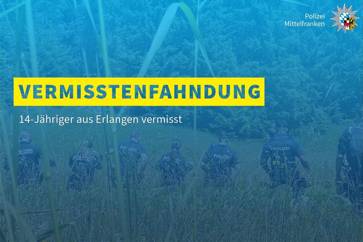 +++ Bitte teilen +++

Seit Freitag (19.09.2025) wird ein 14-Jähriger aus #Erlangen vermisst. Die Polizei bittet um Hinweise zum Aufenthaltsort des Vermissten.

Weitere Informationen sowie ein Lichtbild des Vermissten findet sich unter folgendem Link: polizei.bayern.de/aktuelles/pres…