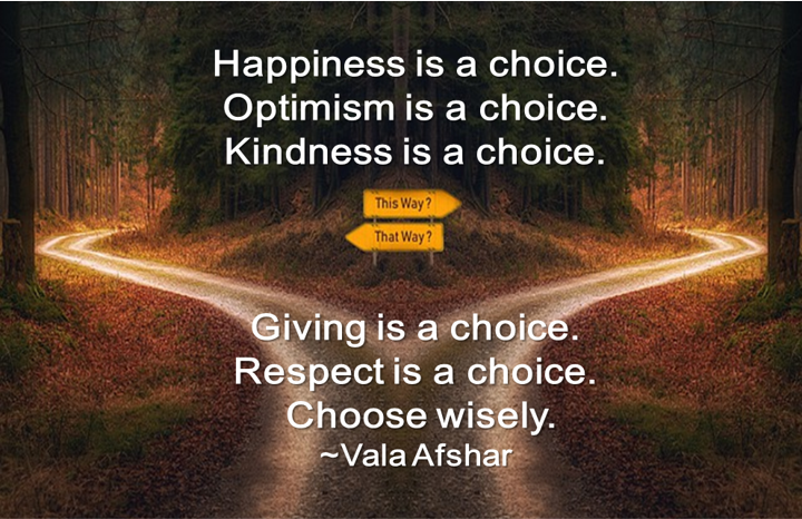 Always remember that happiness, optimism and kindness are choices. 
#quoteoftheday #WordsOfWisdom