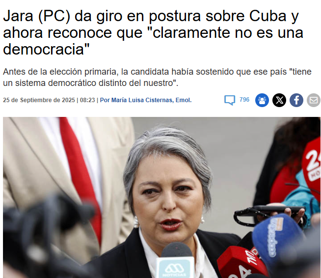 Lo único que da vergüenza hoy es se comunista, hasta la candidata del Partido Comunista anda renegando de su partido y sus aliados geopolíticos para engañar a la gente...