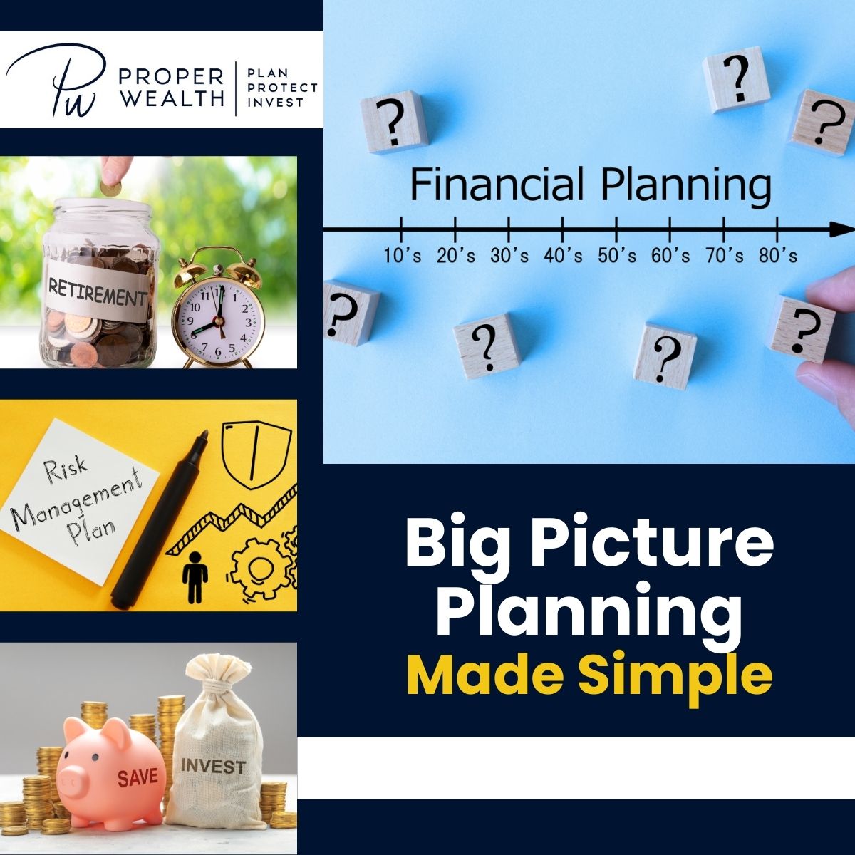 Proper_Wealth's tweet image. Many firms focus only on investments. We go further by integrating tax strategies, retirement planning, and risk management into one cohesive plan tailored to your goals. #ProperWealth #WealthBuilding #FiduciaryAdvice