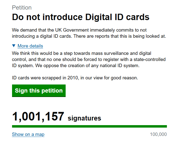 ONE. MILLION. SIGNATURES.