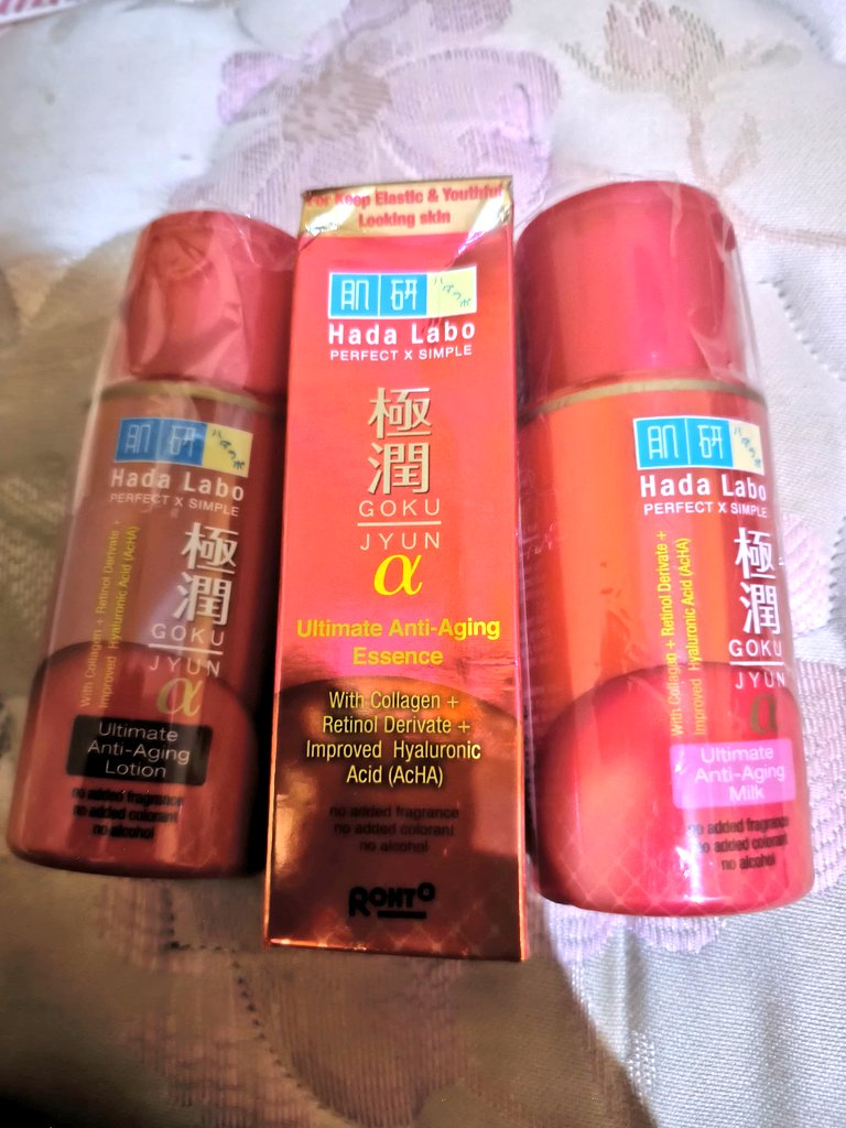 FathanTM's tweet photo. WTS | Want To Sell Skincare New 

- Hadalabo Gokujyun Ultimate Anti-Aging Essence 300ml
- Hadalabo Gokujyun Ultimate Anti-Aging Lotion 100ml
- Hadalabo Gokujyun Ultimate Anti-Aging Milk 100ml 

💸 all item 200k aja
Checkout via shopee or cod dom Bogor https://t.co/BKZnbMRVnK