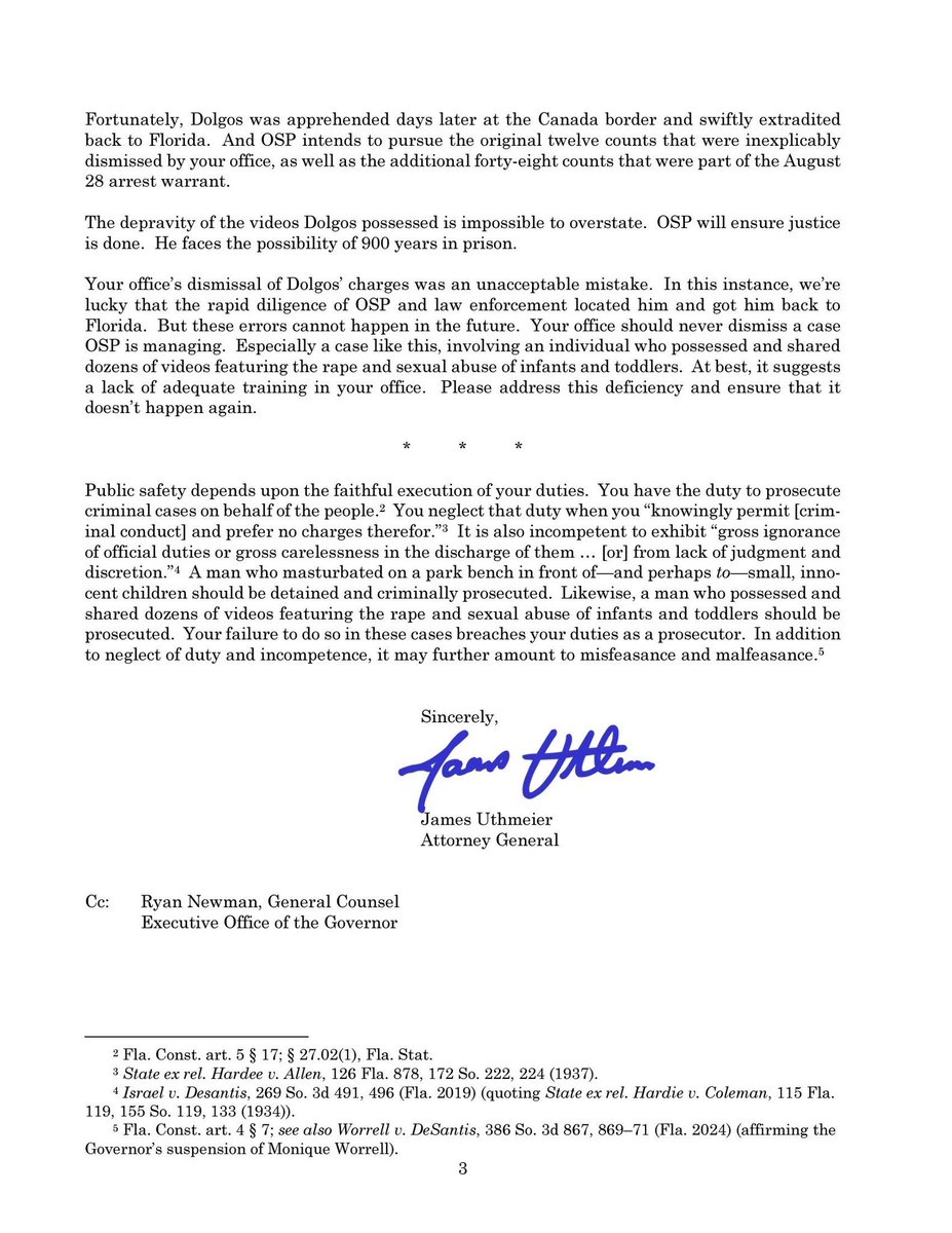 Florida Attorney General Slams State Attorney for Dropping Child Exploitation Cases - 1