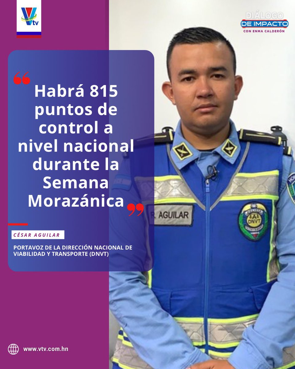 🔵🔴 Durante toda la Semana Morazánica, se instalarán al menos 815 puntos de control a nivel nacional, en los que participarán más de 22,000 funcionarios policiales, con el objetivo de garantizar que los ciudadanos se movilicen con la mayor seguridad posible.