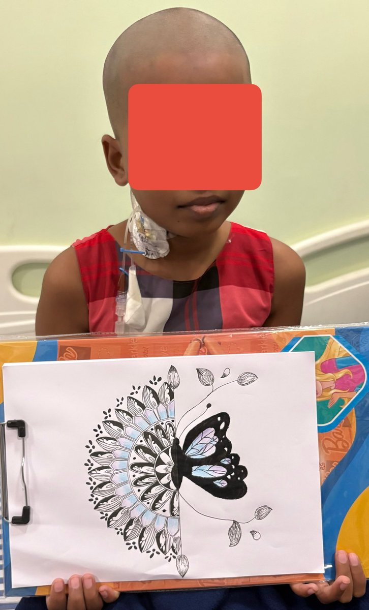 An exquisitely beautiful #artwork by a kid with #childhoodcancer on treatment. #childhoodcancerawarenessmonth #GoGoldSeptember ⁦⁦<a href="/basavatarakam/">Basavatarakam Indo American Cancer Hospital</a>⁩