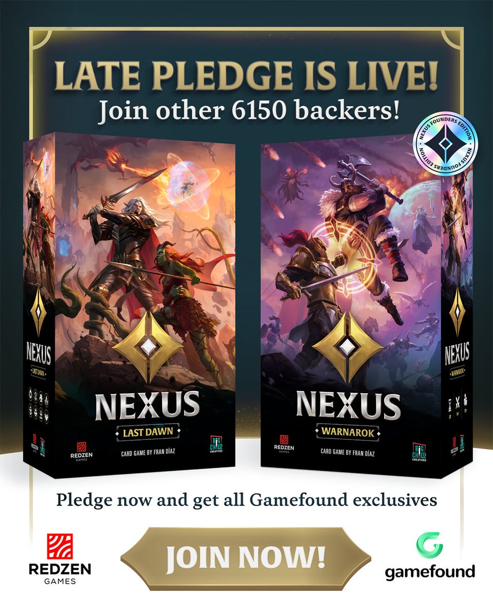 🚨Late Pledge is Live!🚨

Join 6.000 backers and get all Gamefound exclusives for Nexus before it's too late!

➡️ gamefound.com/en/projects/re…