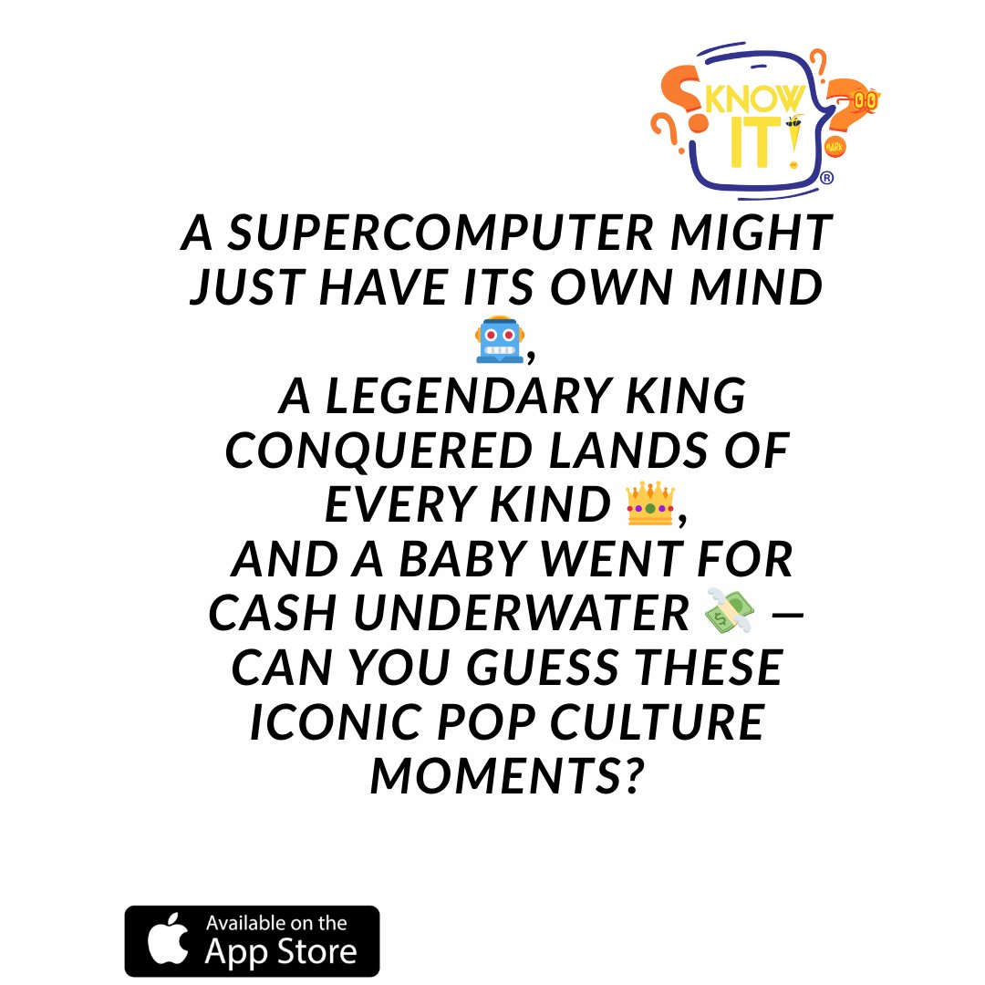 KnowItThinkFast's tweet image. 😂 Friday Teaser!
Your streak called… it wants company! 🏆
Tag a friend in the comments and see who’s smarter, faster, or just really good at guessing wild trivia. 👀

📲 Download Know It now

#KnowItApp #TriviaChallenge #FridayFun #BrainGames