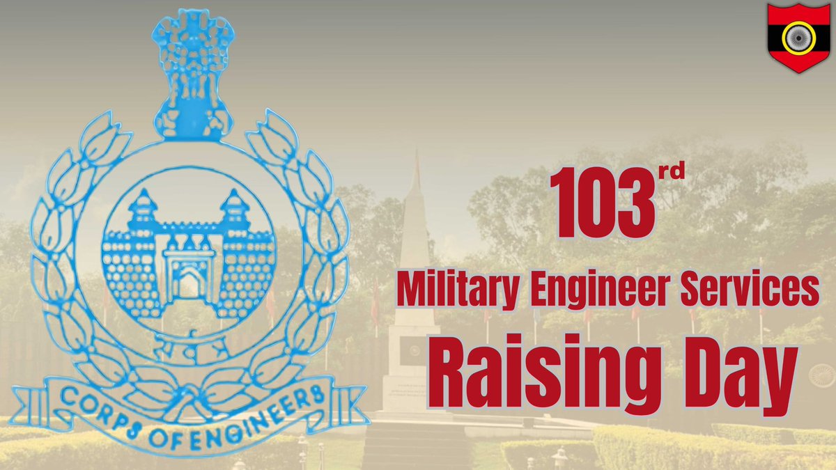 westerncomd_IA's tweet image. #RegtlEthosLifeFullOfPride

Lt Gen #ManojKumarKatiyar, PVSM, UYSM, AVSM #ArmyCommander #WesternCommand conveys his best wishes to all personnel of #MilitaryEngineerServices on the occasion of 103rd Raising Day. 

@adgpi
@prodefencechan1