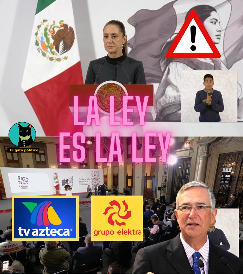 🔴🔴Lo paró en seco.
La presidenta rechaza la mesa de negociación de Salinas Pliego y le contesta que tiene una deuda (por ley) de 74 mil millones, la cual es innegociable:

"Esto no es un asunto de negociación en lo oscurito, esos tiempos ya quedaron en el pasado. No es asunto