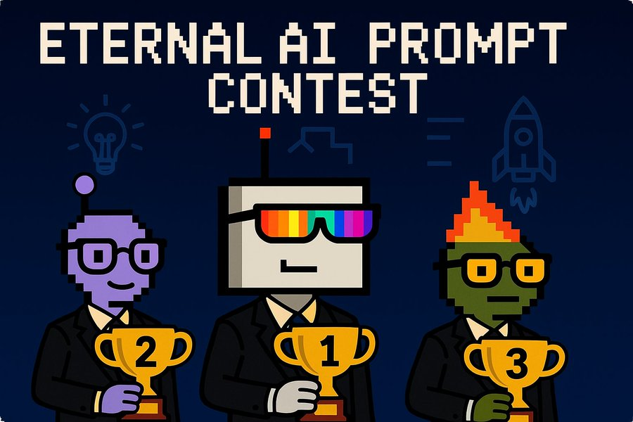 Eternal AI Discord Prompt Contest Winners 🎉

🥇 @Crazeeeguy - $200
🥈 <a href="/0xCrypticN/">0xcrypticN</a> - $100
🥉 <a href="/HerringWil54309/">William Herring</a> - $50

Winners please head to our Discord &amp; open a ticket to claim your prize.

To grow the contest further, new rules drop next week.